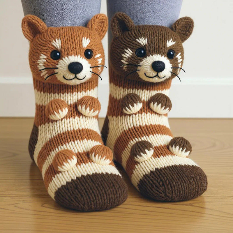3D Knit Animal Socks