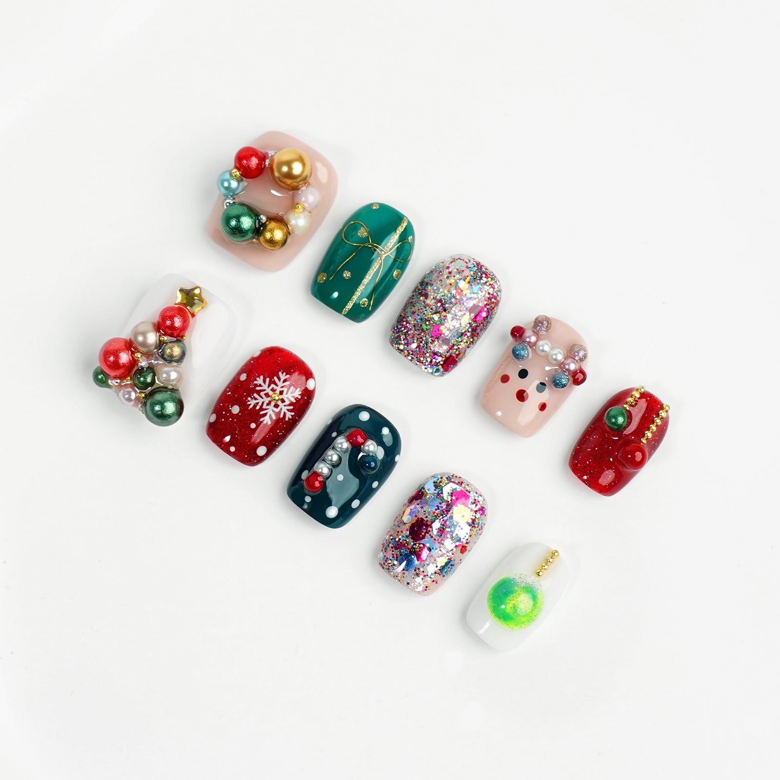 Siva Nail, Holiday Magic, Winter Wonderland, Handmade Press on Nails