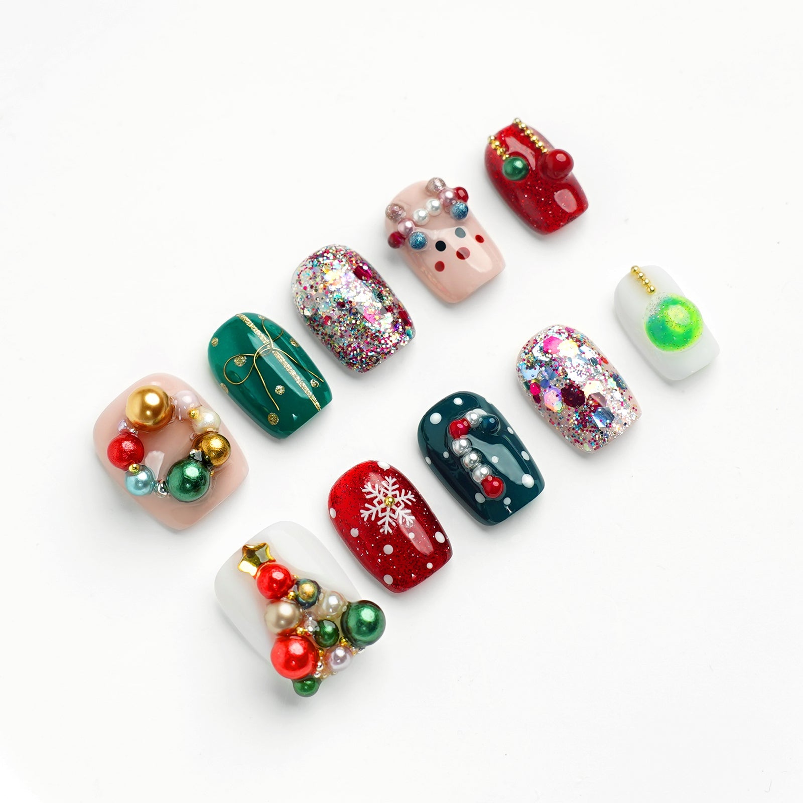 Siva Nail, Holiday Magic, Winter Wonderland, Handmade Press on Nails