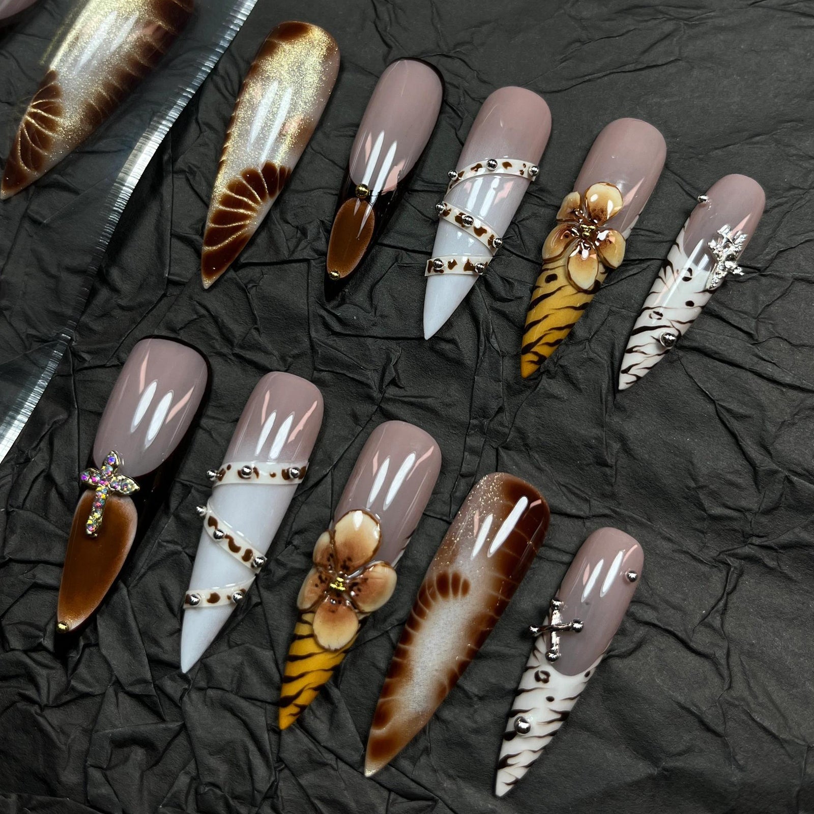 Siva Nail, Desert Bloom, Exotic Chic, Handmade Press on Nails