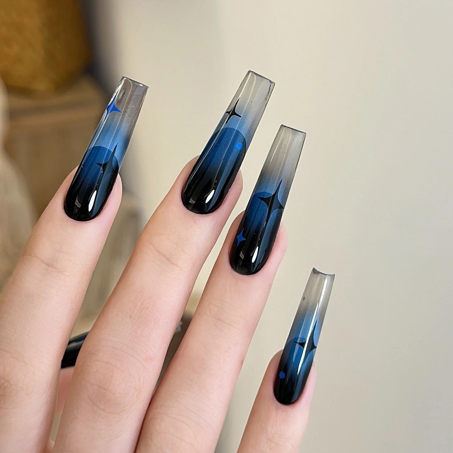 Siva Nail, Nocturnal Wave, Celestial Gradient, Handmade Press on Nails