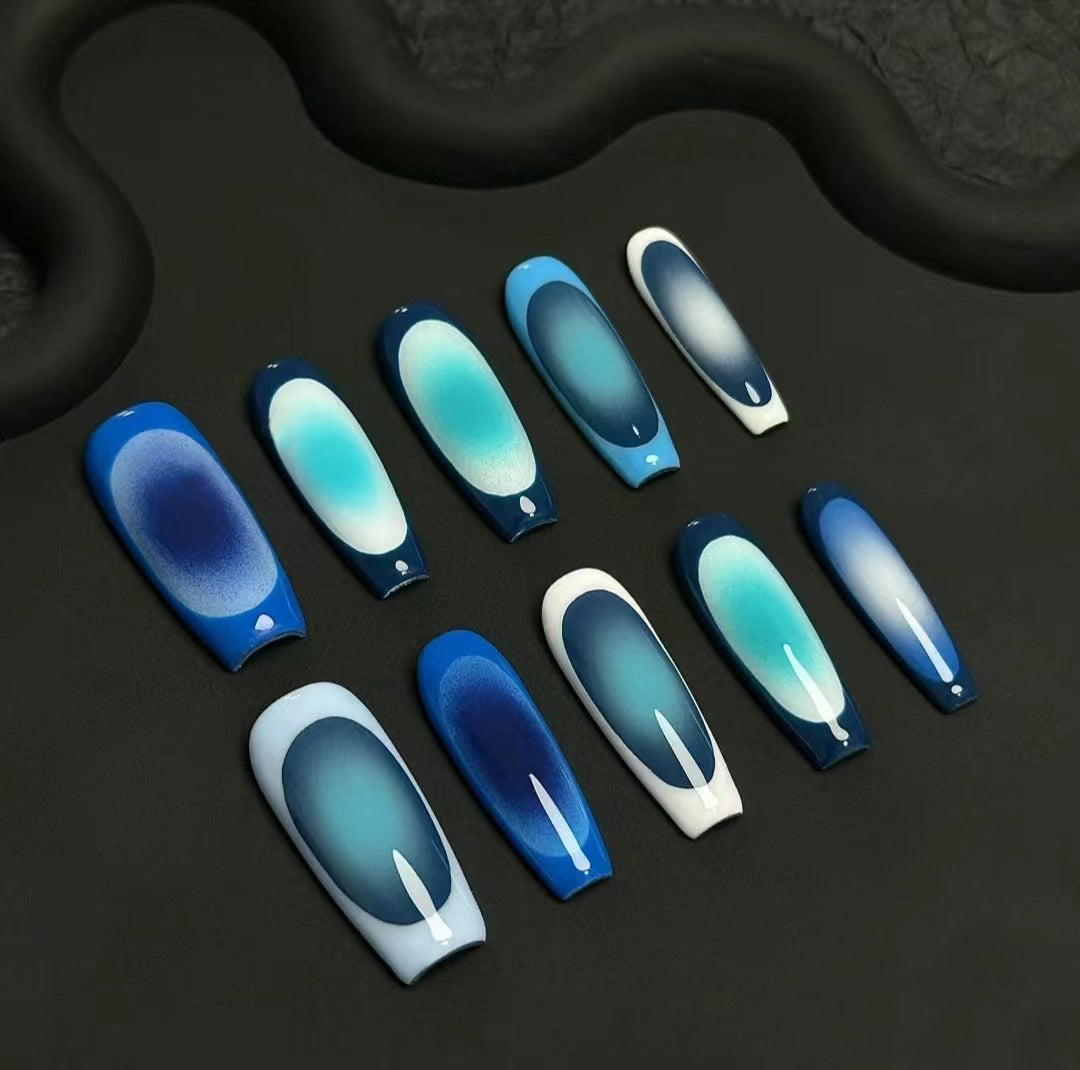 Siva Nail, Summer Ocean, Tranquil Handmade Press on Nails