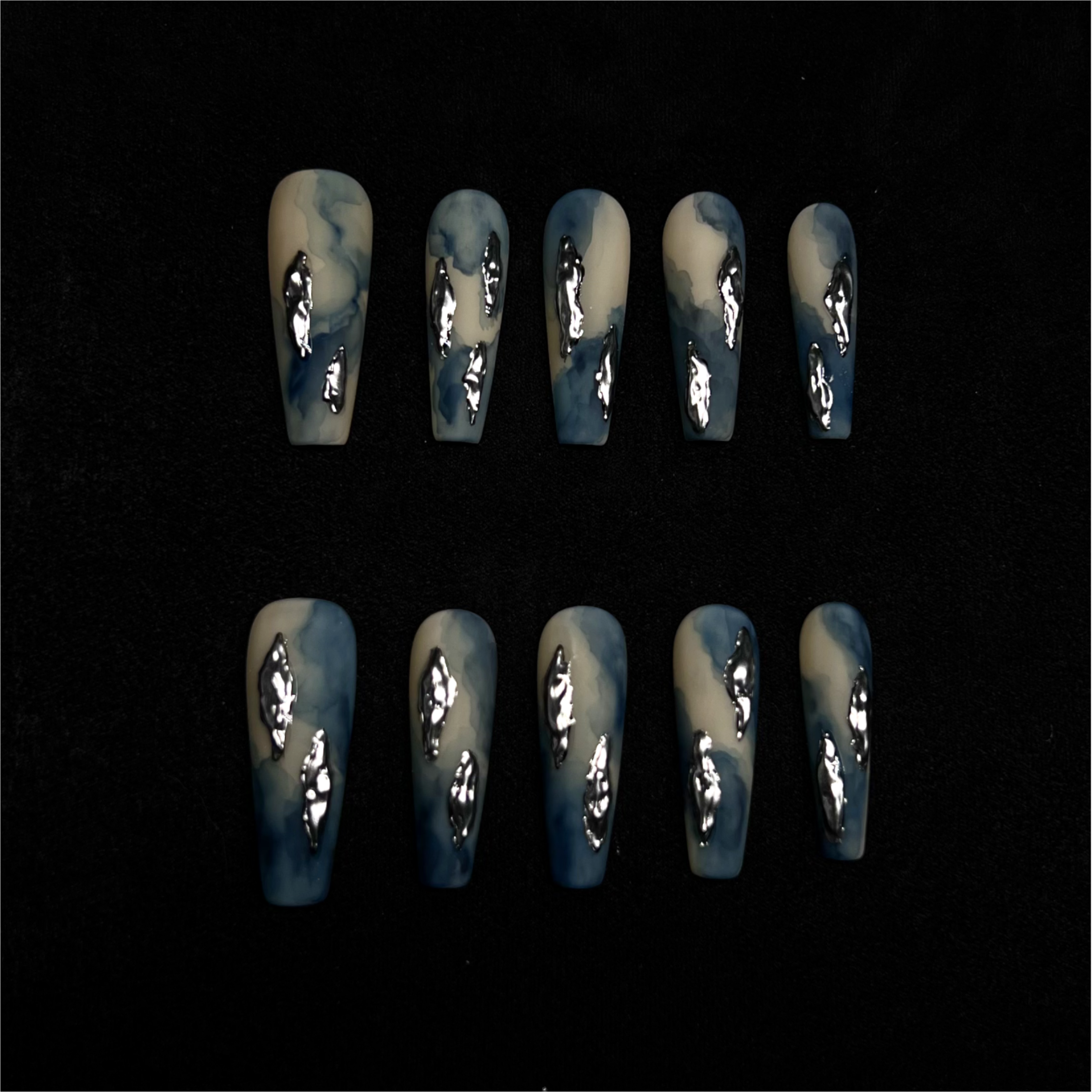 Siva Nail, Denim, Artistic Style Handmade Press on Nails