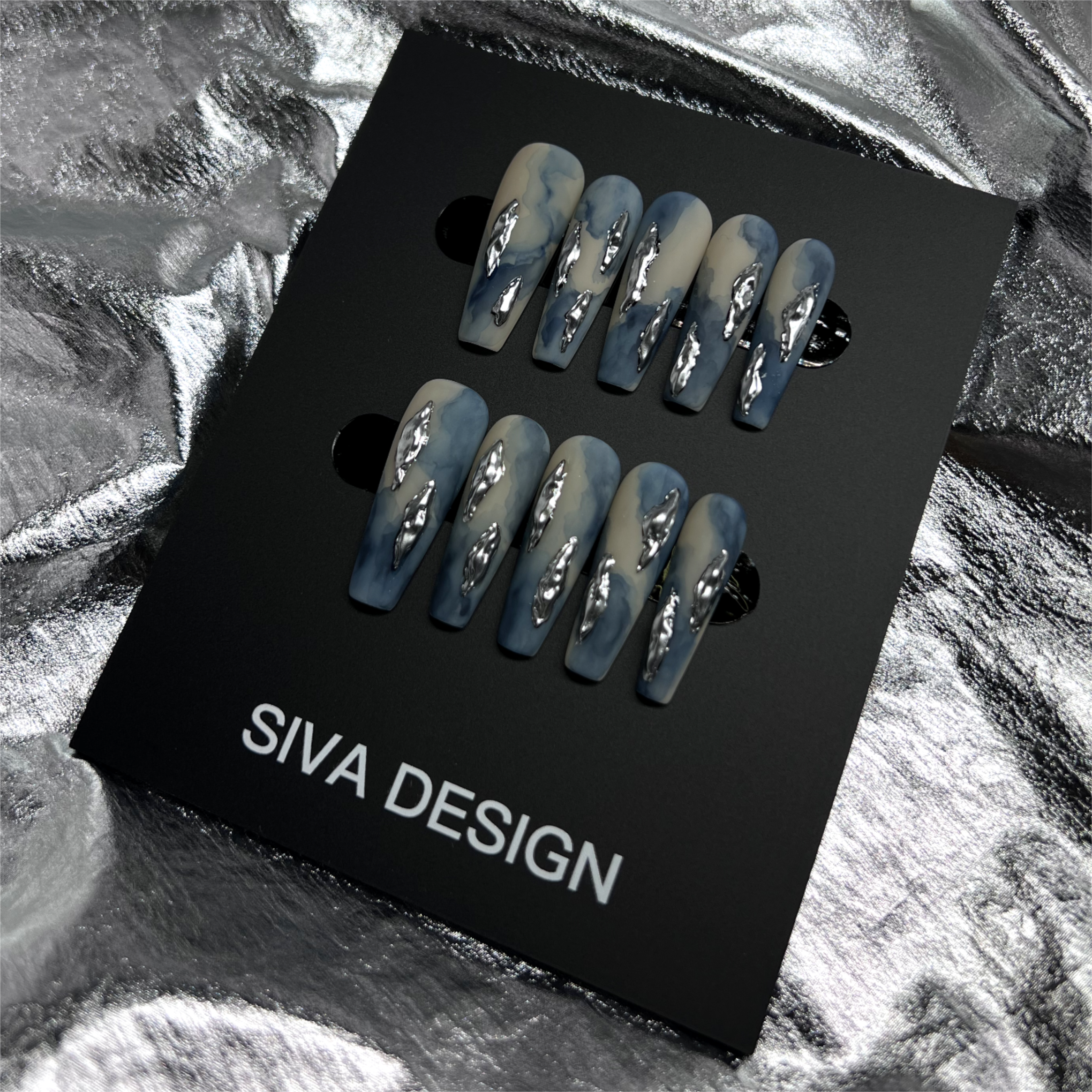 Siva Nail, Denim, Artistic Style Handmade Press on Nails