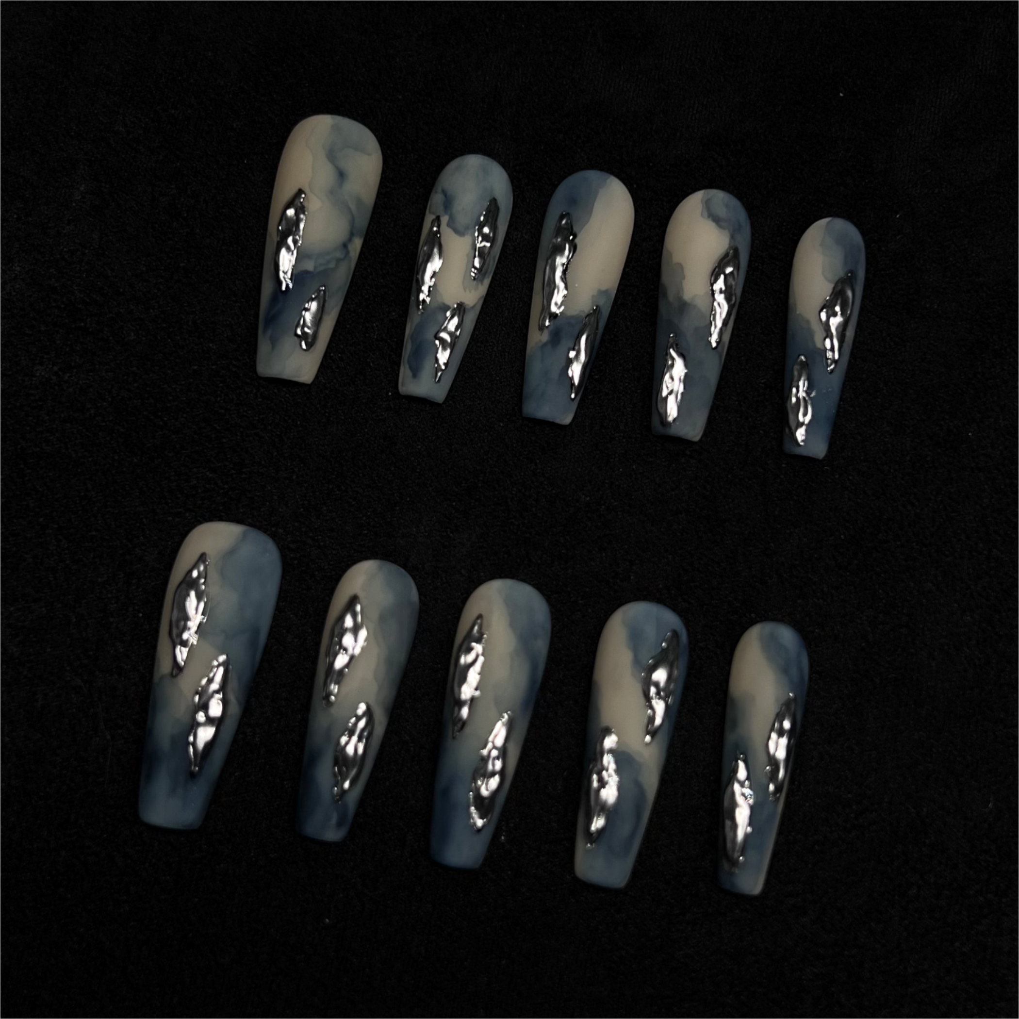 Siva Nail, Denim, Artistic Style Handmade Press on Nails