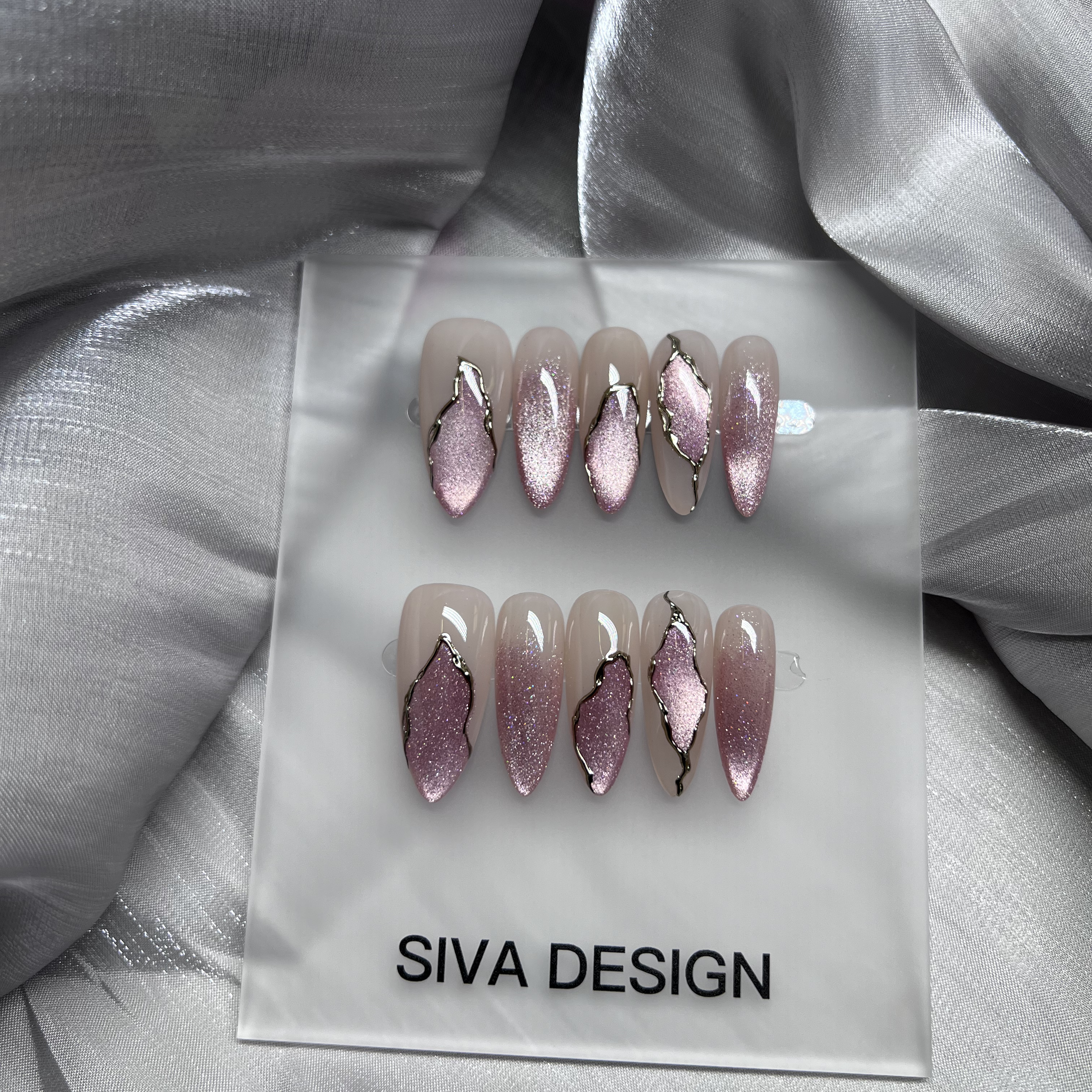 Siva Nail, Sunset Glow, Radiant Pink Handmade Press on Nails