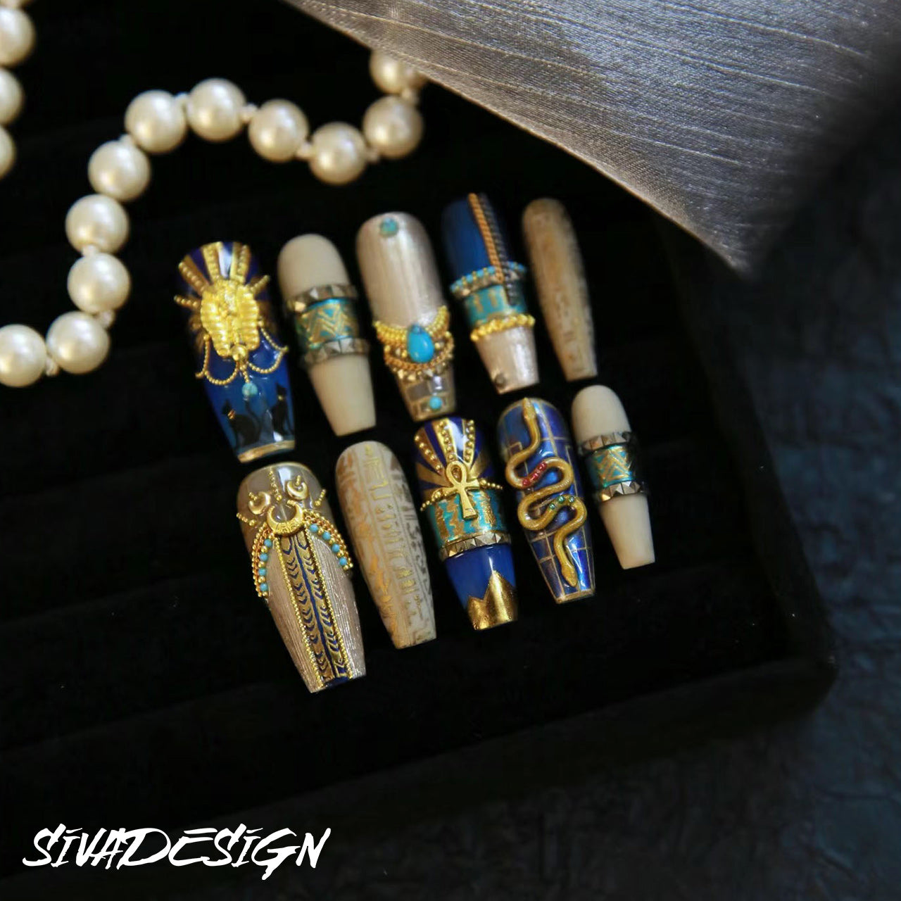 Siva Nail, Luxor's Treasure, Luxury Handmade Press on Nails