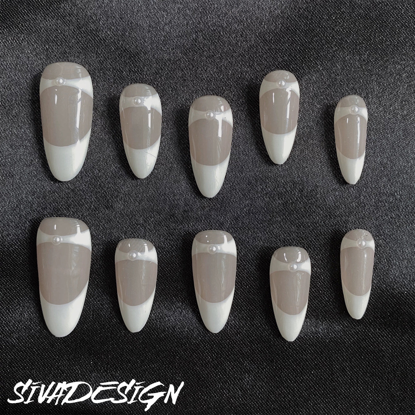 Siva Nail, Latte Layers, Minimalist Handmade Press on Nails