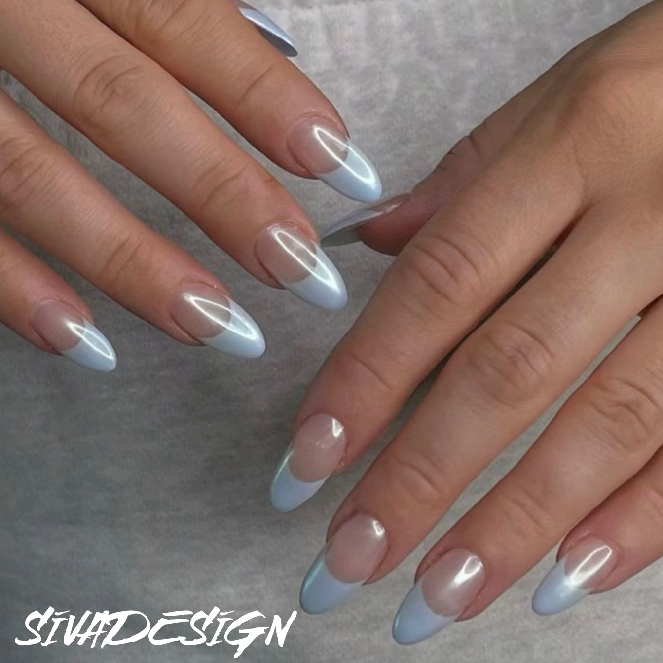 Siva Nail, Skyline Fade, Tranquil Elegance, Handmade Press on Nails