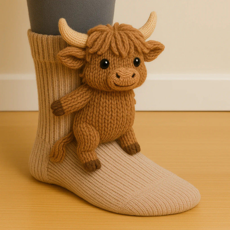 3D Knit Animal Socks