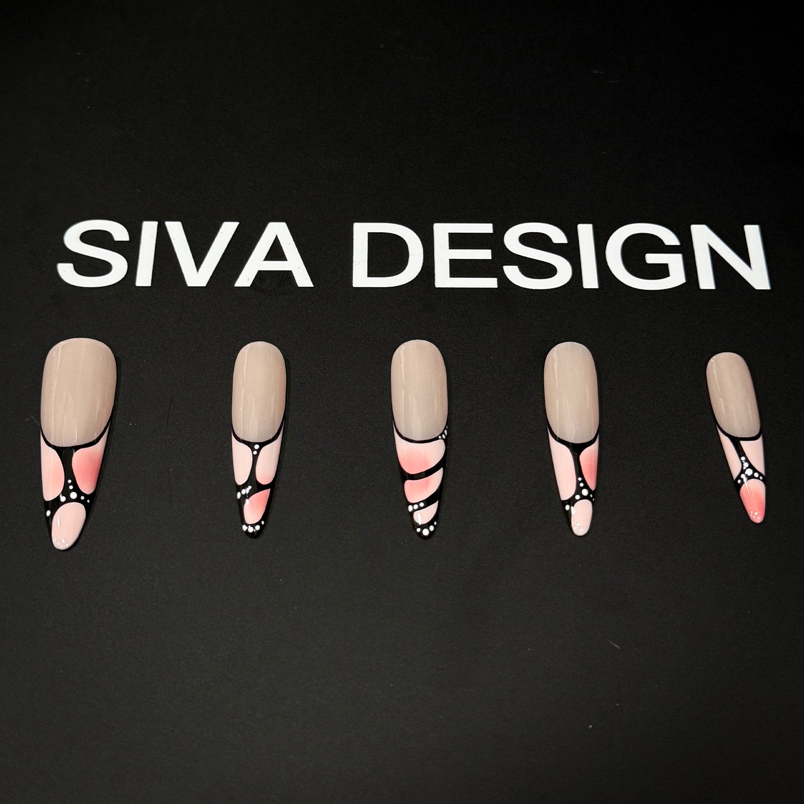 Siva Nail, Dreamweave, Chic Geometric Stiletto, Handmade Press on Nails