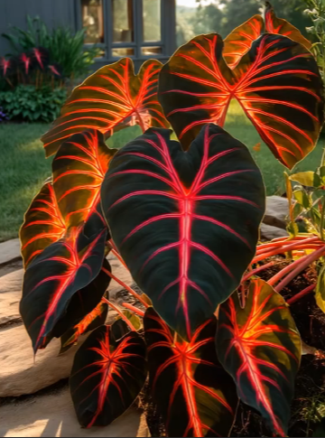 Flame Black Red Rare Hosta Flower Seeds