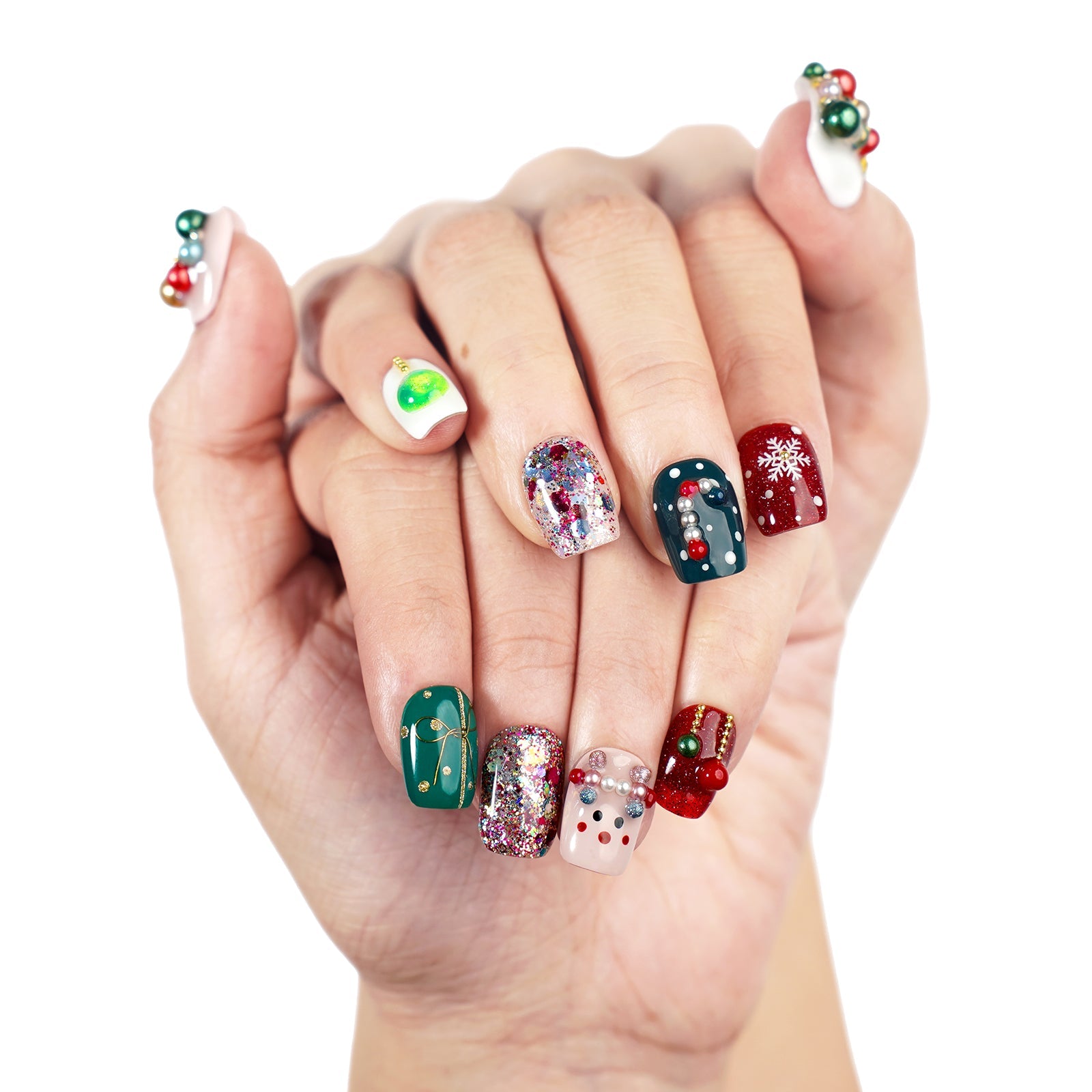 Siva Nail, Holiday Magic, Winter Wonderland, Handmade Press on Nails