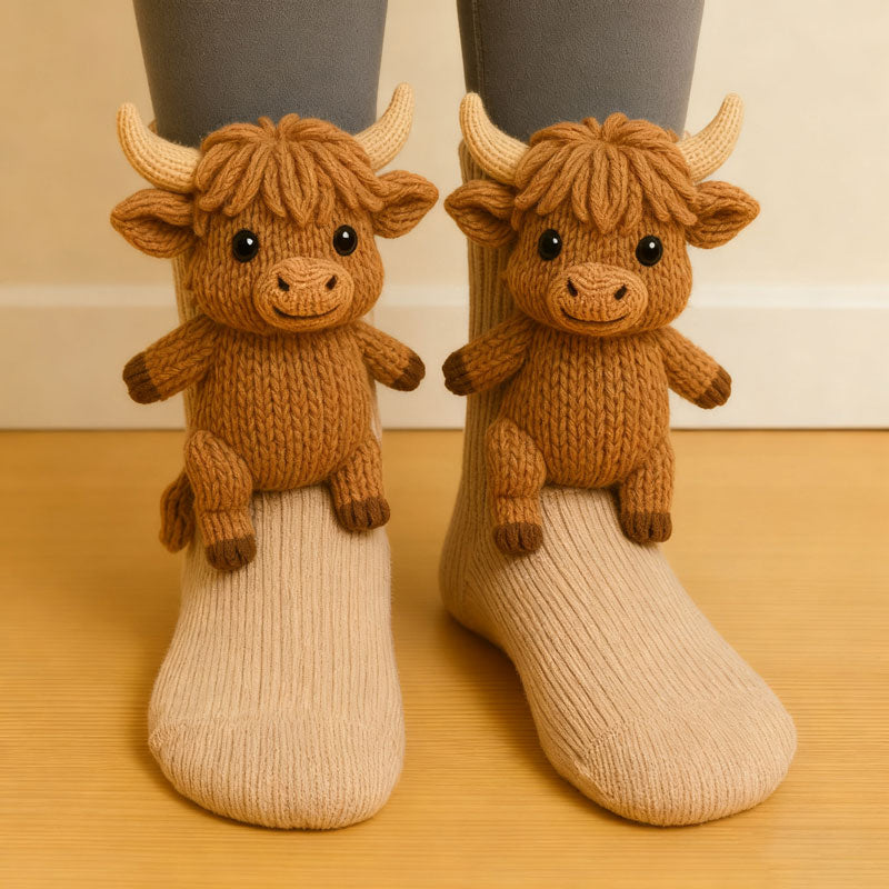 3D Knit Animal Socks