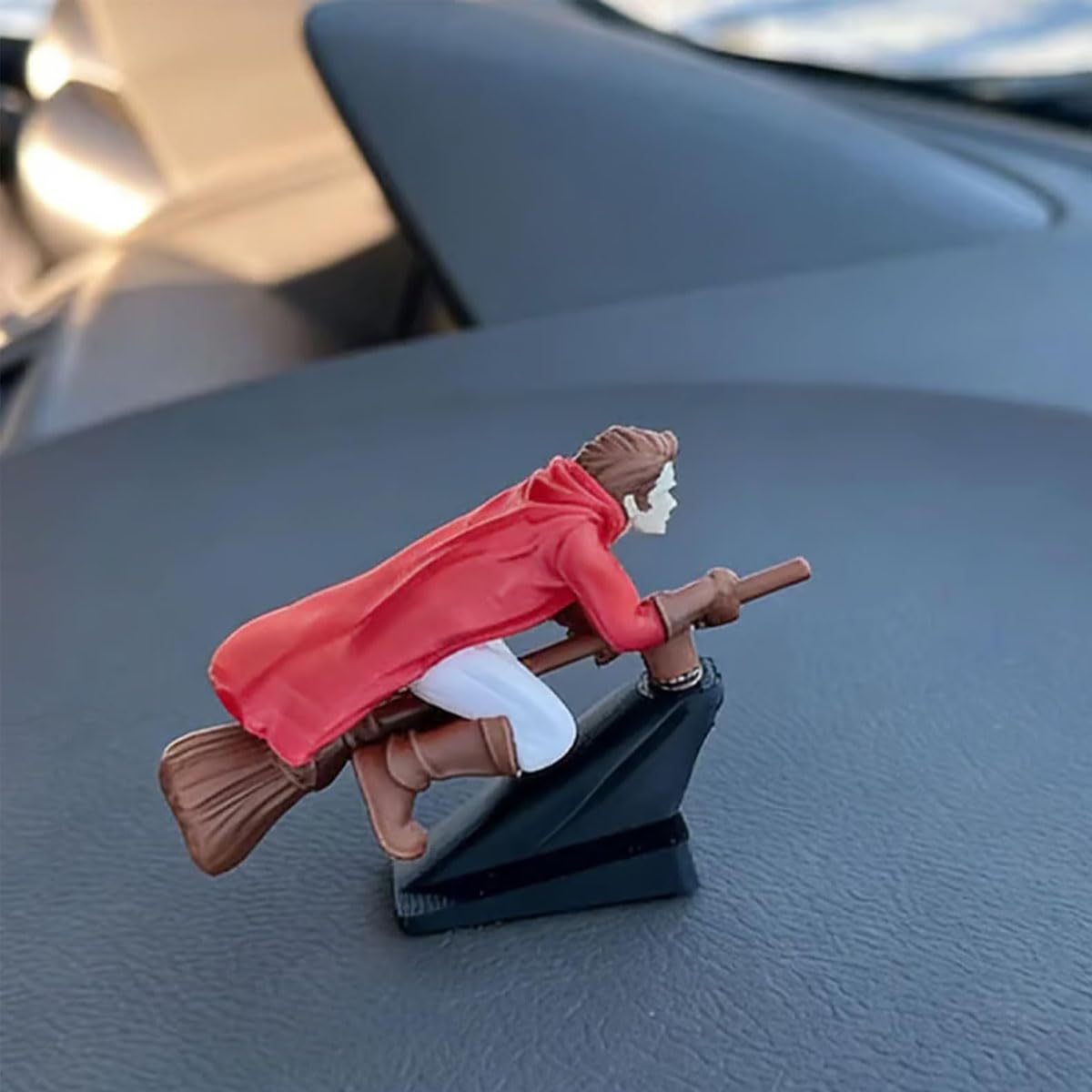 Magic Drifting Broomstick Dashboard Ornament - Interactive Wizard Car Décor