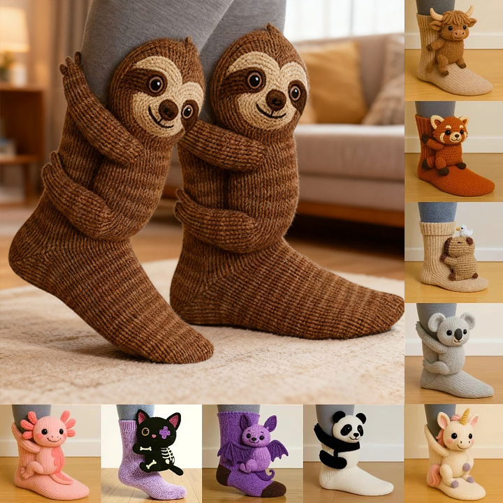 3D Knit Animal Socks