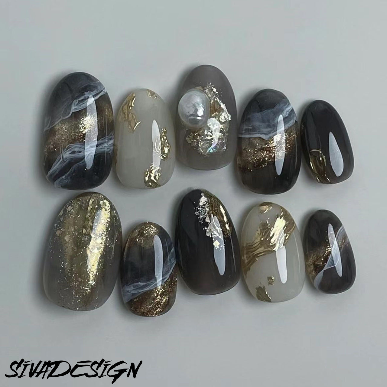 Siva Nail, Twilight Majesty, Luxe Handmade Press on Nails