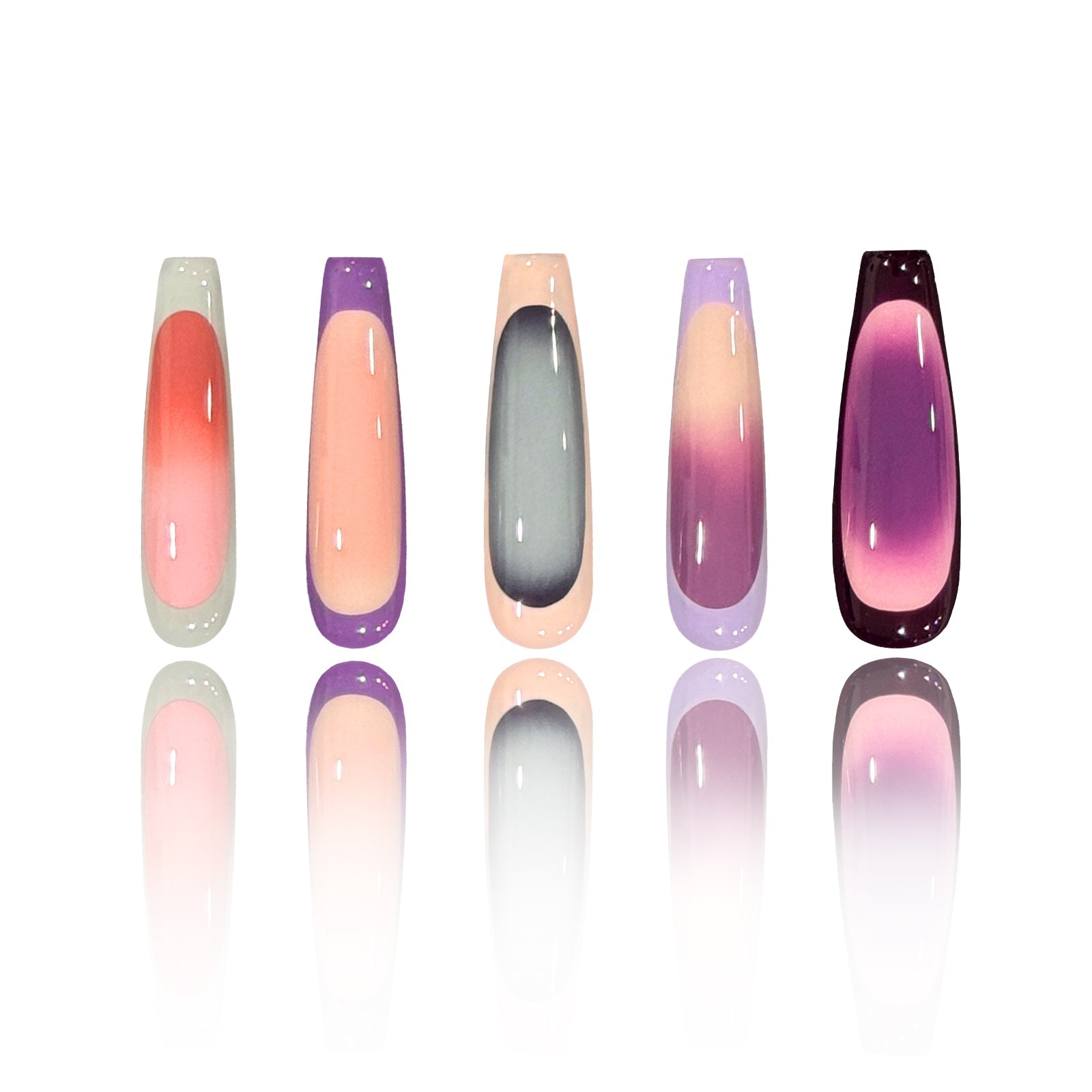 Siva Nail, Summer Dusk, Ombre Handmade Press on Nails