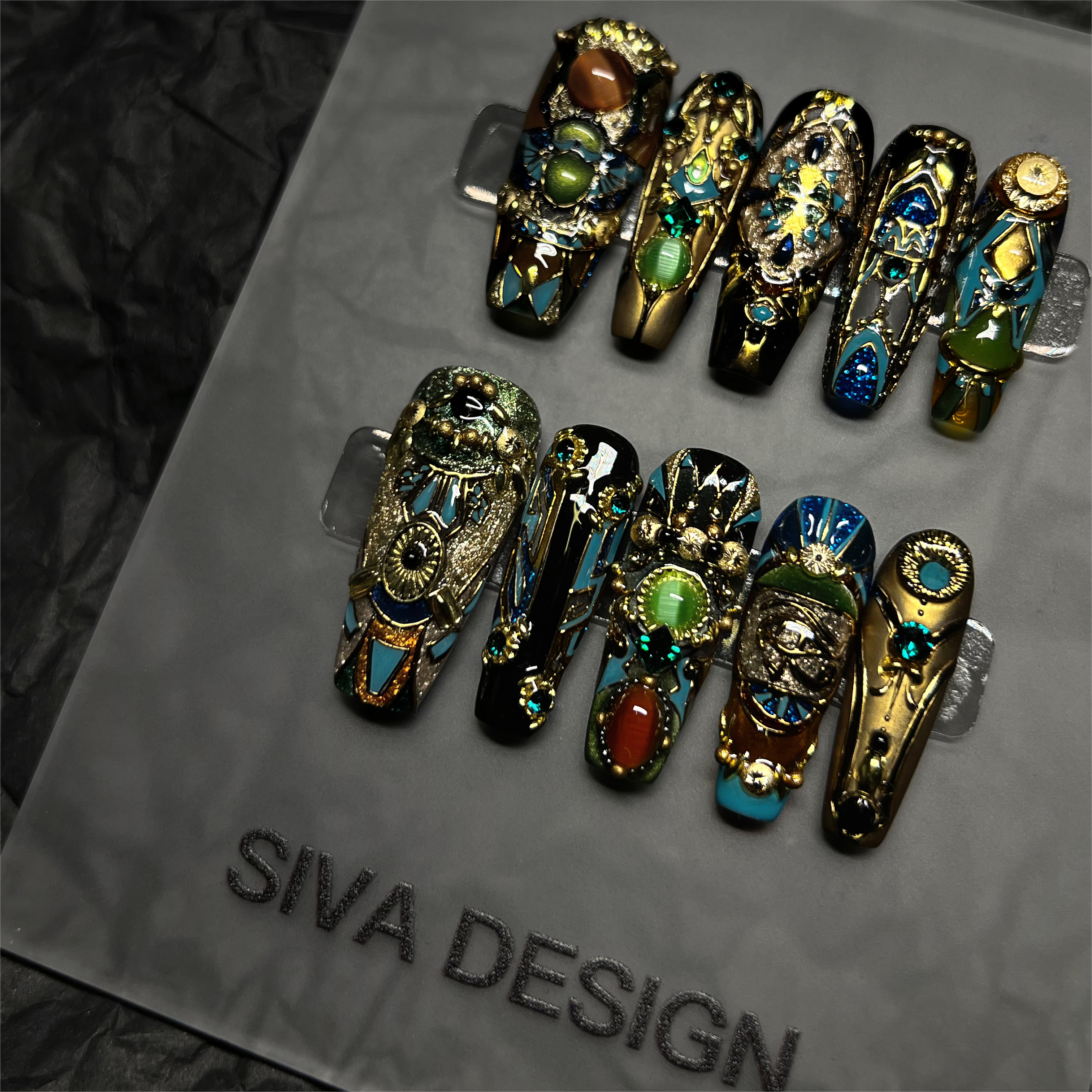 Siva Nail, Desert Mirage, Luxury Oasis, Handmade Press on Nails