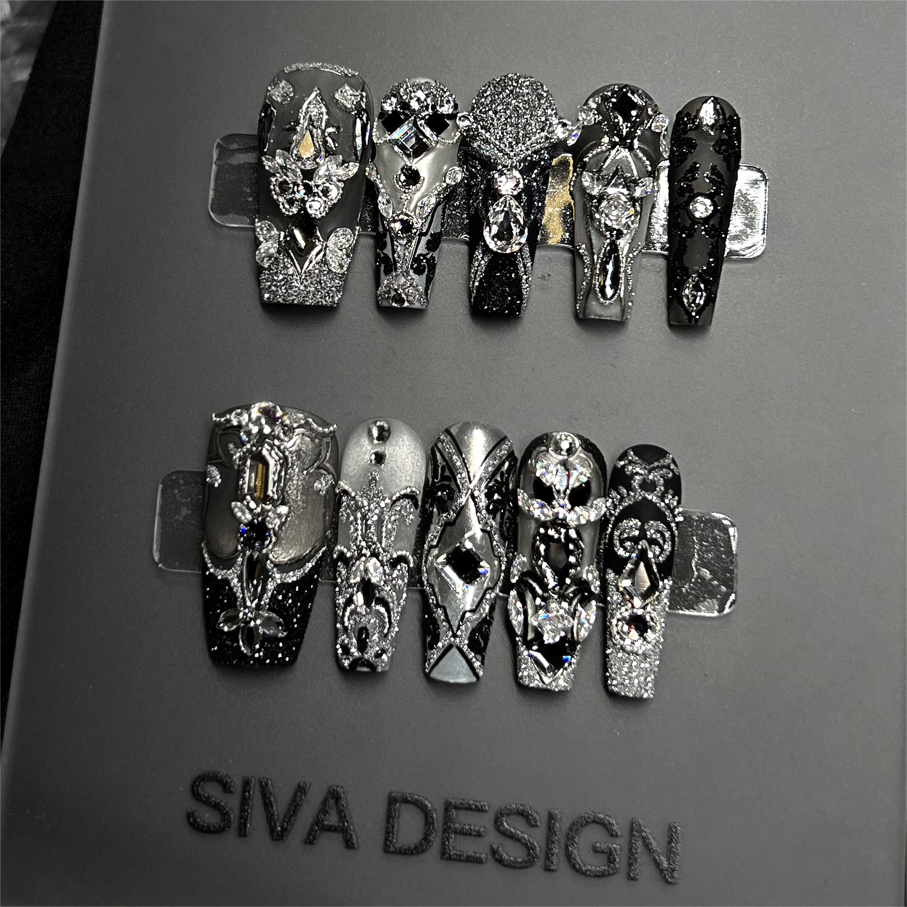 Siva Nail, Imperial Gothic, Ornate Handmade Press on Nails