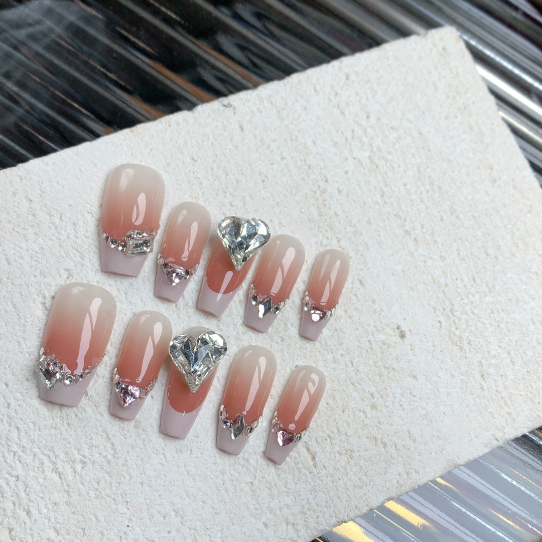 Siva Nail, Softly Sparkled, Radiant Shine, Handmade Press on Nails